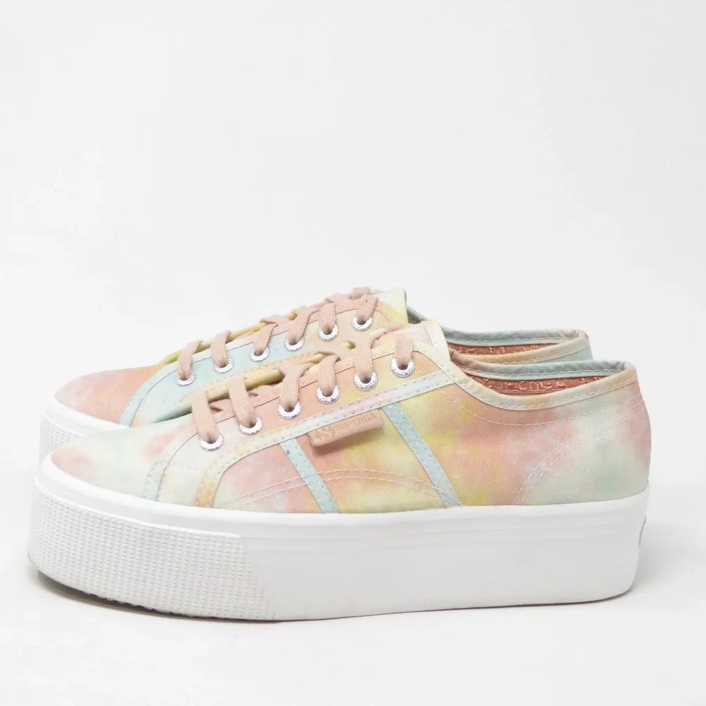Superga Womens 2790 Acotw Platform Sneaker Pastel Tie Dye Multi Size 8.5